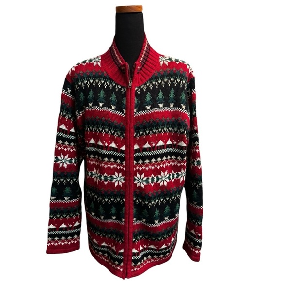 VINTAGE HEIRLOOM COLLECTIBLE Women’s SZ Small Holiday Full Zip Sweater Cardigan - Picture 1 of 10